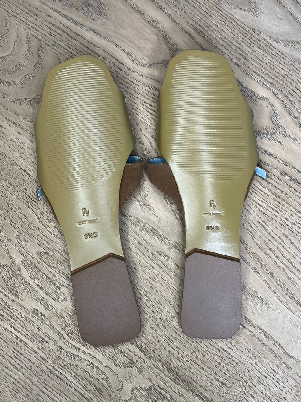 Frances Valentine Double Strap Suede Slide Square Toe Sandals Women’s Size 9.5 - Picture 4 of 5
